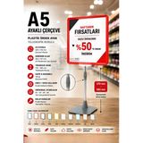 A5 Ayaklı Çerçeve Seti Plastik Ördek Ayak Teleskopik Borulu Fiyat Etiketliği Yönlendirme Levhası Menü Panosu Kırmızı
