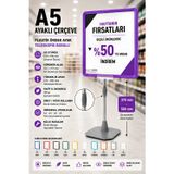A5 Ayaklı Çerçeve Seti Plastik Ördek Ayak Teleskopik Borulu Fiyat Etiketliği Yönlendirme Levhası Menü Panosu Mor