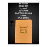 A5 DEFTER 14X20 CM ÇİZGİLİ 40 YAPRAK FOSFORLU SİLİKON KAPAK İPLİK DİKİŞLİ 1