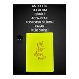 A5 DEFTER 14X20 CM ÇİZGİLİ 40 YAPRAK FOSFORLU SİLİKON KAPAK İPLİK DİKİŞLİ9