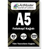 A5 Fotokopi Kağıdı 200 Adet 80 gr 14,8 x 21CM Artmaster A5 Boy Fotokopi Kağıdı Yazıcı Kağıdı 200 Lü - A5 - 200 Adet
