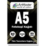 A5 Fotokopi Kağıdı 50 Adet 80 gr 14,8 x 21CM Artmaster A5 Boy Fotokopi Kağıdı Yazıcı Kağıdı 50 Li - A5 - 50 Adet