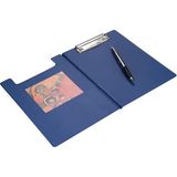 A5 Küçük Ebat Kapaklı Sekreterlik Pvc 100 Yaprak Kapasiteli A5 Clip Board 17,5X24 Cm. Mavi - Standart