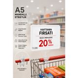 A5 Mandallı Etiketlik | Fiyatlık Sepet Raf Askılık Fiyat Etiketi Çerçeveli Market Mağaza Beyaz