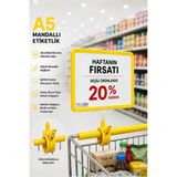 A5 Mandallı Etiketlik | Fiyatlık Sepet Raf Askılık Fiyat Etiketi Çerçeveli Market Mağaza Sarı