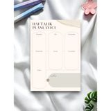A5 Modern Haftalık Planlayıcı - Notepad - Not Defteri - Bloknot - Krem - Kahverengi