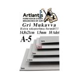 A5 Mukavva Gri 1.5 Mm 10 Adet 1 Paket 14,8x21 Cm A-5 Mukavva 1,5 Mm Kalınlığında A-5 Mukavva 1 Adet