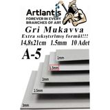 A5 Mukavva Gri 1.5 mm 10 Adet 1 Paket 14,8X21 cm A-5 Mukavva 1,5 mm Kalınlığında A-5 Mukavva - Çok Renkli