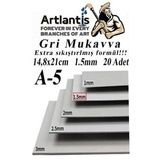 A5 Mukavva Gri 1.5 Mm 20 Adet 1 Paket 14,8X21 Cm A-5 Mukavva 1,5 Mm Kalinliginda A-5 Mukavva