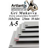 A5 Mukavva Gri 2.5 mm 10 Adet 1 Paket 14,8X21 cm A-5 Mukavva 2,5 mm Kalınlığında A-5 Mukavva - Çok Renkli - Genel - Genel