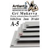 A5 Mukavva Gri 2 Mm 20 Adet 1 Paket 14,8X21 Cm A-5 Mukavva 2,0 Mm Kalinliginda A-4 Mukavva