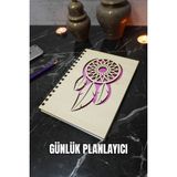 A5 Rüya Kapanı Ahşap Kapak Günlük Planlayıcı Defter - Süresiz Ajanda - Tarihsiz Planlama Defteri