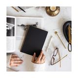 A5 Siyah Karton Kapak 70 Yaprak 110 Gram Noktalı Not Defteri - Standart