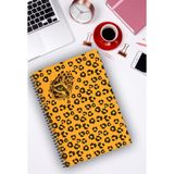 A5 Spiralli Defter 96 Sayfa Çizgisiz, Leopar Serisi Ikonik Koleksiyon No:6 Kalın Kapak