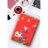 A5 Spiralli Defter - Yeni Yıl Temalı, 96 Sayfa Çizgisiz