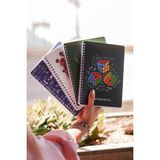 A5 Spiralli Karton Kapak 4'lü Set Kareli Ders Programlı Not Okul Defteri - Akademi Serisi - Akademik-Sayısal