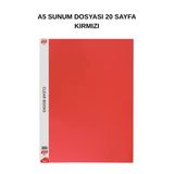 A5 Sunum Dosyası 20 Yaprak Kırmızı