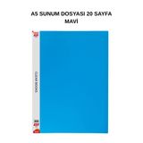 A5 Sunum Dosyası 20 Yaprak Mavi