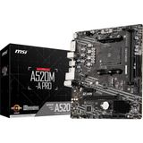 A520M-A Pro Am4 Ddr4 Bellek 4600(OC) DVI HDMI M.2 Usb3.2 Matx Anakart
