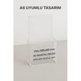 A6 Broşür Standı Şeffaf Akrilik | Masaüstü Föylük Broşürlük Taymar C110 | Ofis Kafe Resepsiyon Reklam Tutucu Pleksi Stand