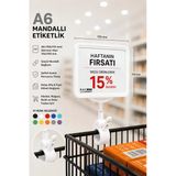 A6 Fiyatlık Mandallı Etiketlik | Sepet Raf Askılık Fiyat Etiketi Çerçeveli Market Mağaza Beyaz