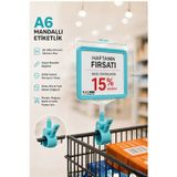 A6 Fiyatlık Mandallı Etiketlik | Sepet Raf Askılık Fiyat Etiketi Çerçeveli Market Mağaza Turkuaz