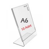 A6 L-Tipi Dikey 10 Adet Şeffaf Pleksi Föylük Menü Fiyatlık Broşürlük Etiketlik Fotoğraflık Albüm 10x15 cm