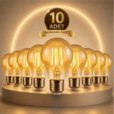 A6 Led Filament Ampul 6w 2700k Amber Cam Sarı Işık 600 Lümen 10lu