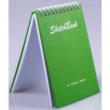 A6 Sert Kapaklı Eskiz Defteri 200 Gr. 30 Yaprak (60 Sayfa) 10,5 x 14,8 cm Sketchbook - Yeşil