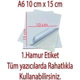 A6 Yapışkanlı Etiket, 10x15 cm, 100 Adet, Tüm Yazıcılar ile Uyumlu (100)