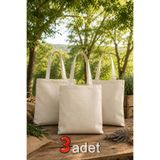 A8 Kurumsal Hizmetler 3’lü Set, Premium Kanvas Ham Bez Çanta, 220 gr Kalın, 35x40 cm – Boyama, Punch ve Nakış İçin Doğal Kumaş Tote Çanta