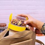 A&A 2li Set 650 ml Kaşıklı Hazneli Meyveli Yoğurt Kabı Piknik Atıştırmalık Granola Süt Bardağı