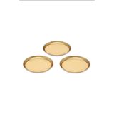 AA HomeLight Gold Mumluk 3lü Üçlü Demir Tabak Şamdan Dekoratif Kalın Bardak Muma Göre