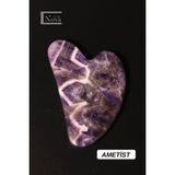 Aa Kalite Doğal Taş Heart Gua Sha Bakım ve Masaj Taşı - Mor