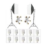 AA Plus 5 Duylu Softbox (2 Adet) + 2 M Işık Ayağı +10 Adet 20 Watt Led Lamba (Toplam 18000 Lümen) Beyaz