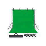 AA Plus Green Screen 2x3 m Greenbox Yeşil Fon Perde+Fon Standı+4 Mandal