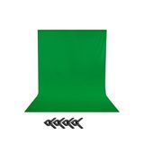 AA Plus Green Screen Yeşil Fon Perde Chromakey Greenbox (2X4M)+4 Adet Mandal Yeşil