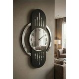 AA Shop Ahşap Dekoratif Sessiz Büyük Boy Tablo Duvar Saati 70 cm Asimetrik Modern Tasarım - Çok Renkli