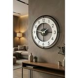 AA Shop Ahşap Siyah Beyaz Renk Desenli Yuvarlak Sessiz Duvar Saati 50 cm Modern Tasarım - Siyah - Beyaz