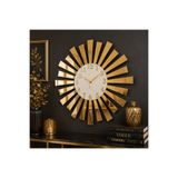 AA Shop Beyaz Gold Aynalı Pleksi Piyano Model Sayılı Ev Yılbaşı Hediyelik Sessiz Duvar Saati 50cm