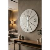 AA Shop Beyaz Renk Yılbaşı Hediyelik Ahşap Dekoratif Farklı Desenli Duvar Saati 50cm