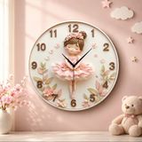 AA Shop Çocuk Bebek Renkli Baskı Desenli Sayılı Hediyelik Ahşap Sessiz Tablo Duvar Saati