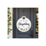 AA Shop Hoşgeldiniz Kapı Süsü Modern Dekoratif Ahşap Kapı Süsü Ev Giriş Kapı Dekoru