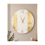 AA Shop Modern Aynalı Pleksi Detaylı Sessiz Akar Mekanizmalı Dekoratif Duvar Saati 45cm