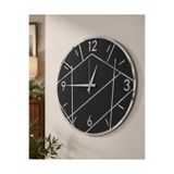 AA Shop Modern Geometrik Duvar Saati Gold ve Gümüş Aynalı Pleksi Detaylı Sessiz Mekanizmalı Salon Saati 45cm