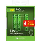 Aaa 850 Mah Şarjlı İnce Kalem Pil 4+2 Li Paket Recyko