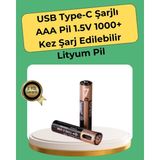 Aaa Boyutunda USB Şarjlı Pil - Kompakt Tasarım, Geniş Uyumluluk