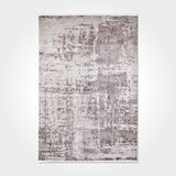 Aaliyah Gri Soyut Modern Geometrik Etnik Desenli Boho Makinada Yıkanabilir Hafif Hav Toz Vermez Leke Tutmaz Kaymaz Taban Dijital Makine Baskı Halı Oturma Odası Salon Yolluk Koridor Mutfak Halısı