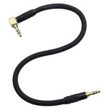 AAOTOKK 1/8 3.5mm TRS Jack Uzatma Ses Kablosu,90 Derece Açı 3.5mm 3Pole Stereo Fiş Erkek Uzatma Kulaklık AUX Kablosu,Uygulanır Dizüstü Bilgisayarlar,Ev Sineması Sistemleri,Amplifikatö(Siyah-0.3M/1Ft)