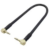 AAOTOKK 90 Derece TRS 3.5mm Jack Adaptör Kablosu,Düz köşe 3 Kutup 3.5mm Erkek Erkek Konektörü Stereo Ses Uzatma Kablosu,Uygulanır Araba Stereo,Ev Stereo,Tablet,PC,Kulaklık(Siyah-0.3M/1Ft)